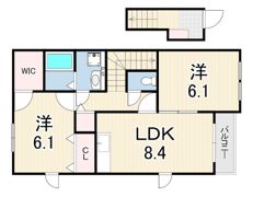 フローラ上津台2番館の間取り画像