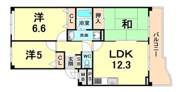 KDXレジデンス夙川ヒルズ 5番館の間取り画像