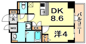 プレサンス三宮エレガンシアの間取り画像