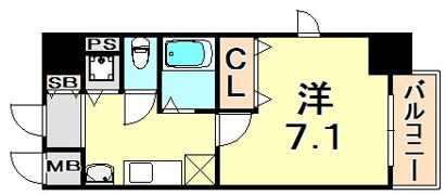 プレサンス神戸裁判所前デリシアの間取り画像
