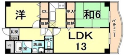 ロイヤルハイム里中の間取り画像