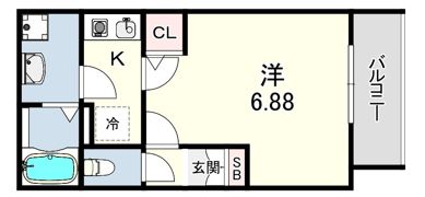 LEAF MAISON大物の間取り画像