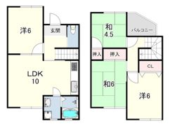 甲陽園日之出町テラスハウスの間取り画像