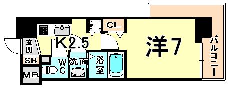 サムティ東難波ECLATの間取り画像