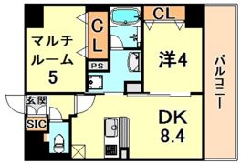 エステムプラザ神戸大開通ルミナスの間取り画像