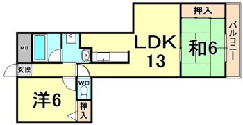 エクセル甲子園口の間取り画像