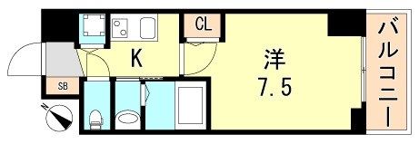 セレニテ神戸元町クレアの間取り画像