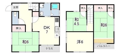 本山北町5丁目貸家の間取り画像