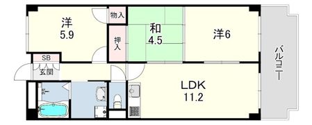 ベルダ鈴蘭台の間取り画像
