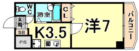 ドミール・カクタス尼崎の間取り画像