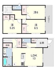 森口貸家の間取り画像