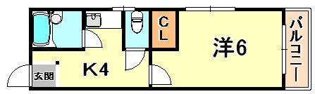 西灘ビラの間取り画像