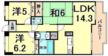 グランパティオ甲子園の間取り画像