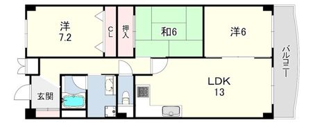 モンテベルデ北園田の間取り画像