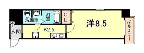 ダイドーメゾン神戸元町の間取り画像