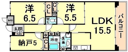 甲子園三番町ハイツの間取り画像
