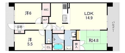 プラウドシティ塚口マークスカイの間取り画像
