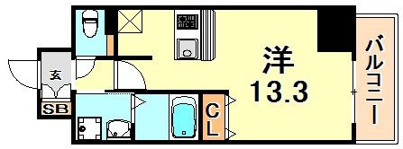 プレサンス三宮フラワーロードの間取り画像