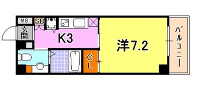シティフラット三宮東の間取り画像