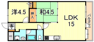 芦屋川ビューハイツの間取り画像