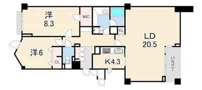 芦屋松ノ内パークハウスの間取り画像