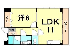 夙川若松ハイツの間取り画像