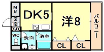ドミール甲子園3の間取り画像