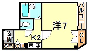 ブロスコート住吉の間取り画像