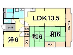 夙川ライムヴィラの間取り画像