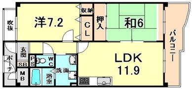 KDXレジデンス夙川ヒルズ 1番館の間取り画像