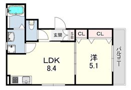 クリエオーレ猪名寺の間取り画像