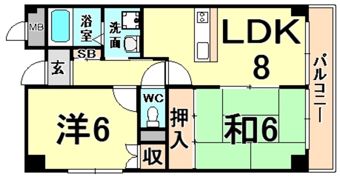 ベルメゾン武庫川の間取り画像