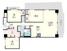 ウェルブ六甲道6番街4番館の間取り画像