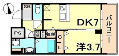 プレサンスジェネ新神戸ステーションフロントの間取り画像