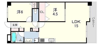 エクセル御崎公園ディアフィールドの間取り画像