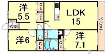 レジェンダリー甲子園浦風町の間取り画像