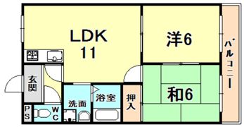 甲陽園ローズハイツの間取り画像