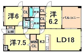 デセンテ甲子園口の間取り画像
