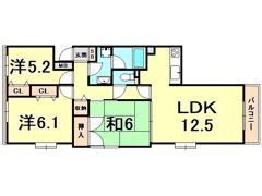 芦屋東パークハイツの間取り画像