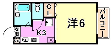 ヴィラージュ甲南山手の間取り画像