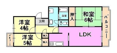 阪神打出浜マンションの間取り画像