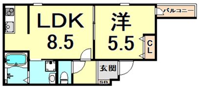 フジパレス甲子園口3番館の間取り画像