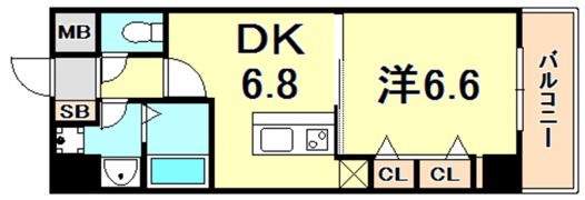 プレジール三ノ宮2の間取り画像