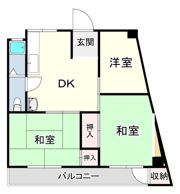 マンション朝霧2号館の間取り画像