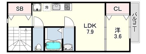 エクスイート夙川の間取り画像