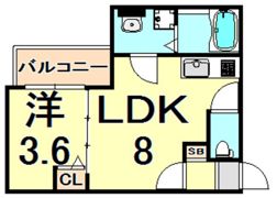 エバーグリーンTACHIBANAの間取り画像