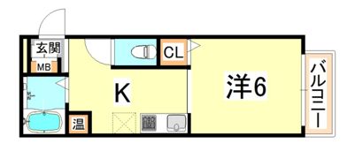 西之町ハイツ Bの間取り画像