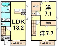 小松町2丁目テラスハイツ B棟の間取り画像