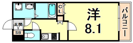 レジディア甲東園の間取り画像
