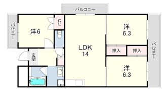 サイコート鈴蘭台の間取り画像